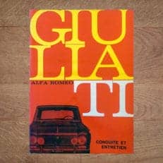 alfa romeo giulia TI 1966 vintage original giulia user manual handboek handleiding betriebsanleitung uso manutenzione livre manuel conduite entretien