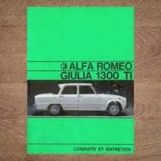 alfa romeo 1300 TI 1969 vintage original giulia user manual handboek handleiding betriebsanleitung uso manutenzione livre manuel conduite entretien