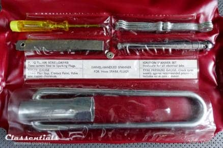 Rare Vintage Original 1960s JPI Weekly Car Test Kit - British (Sports) Cars tool tools roll dashboard ignition oldtimer classentials motoring essentials auto classic car accessory accessories