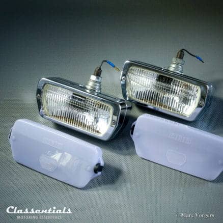 ULTRA RARE Vintage Original 1960s CIBIÉ 90 Iode CHROME Wide-Beam Fog-Lamps for Aston Martin DB4, DB5, DB6, Jensen FF Peugeot, Renault, Fiat 124, Classentials motoring essentials classic car oldtimer accessories accessory