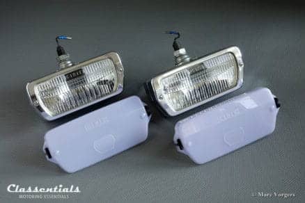 ULTRA RARE Vintage Original 1960s CIBIÉ 90 Iode CHROME Wide-Beam Fog-Lamps for Aston Martin DB4, DB5, DB6, Jensen FF Peugeot, Renault, Fiat 124, Classentials motoring essentials classic car oldtimer accessories accessory