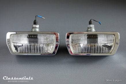 ULTRA RARE Vintage Original 1960s CIBIÉ 90 Iode CHROME Wide-Beam Fog-Lamps for Aston Martin DB4, DB5, DB6, Jensen FF Peugeot, Renault, Fiat 124, Classentials motoring essentials classic car oldtimer accessories accessory