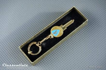 Vintage Original 1950s - 1960s 'Golden' PEUGEOT Key Ring - Spare Key - Number RE91XR - MINT - Ultra Rare Collectors Item Classentials motoring essentials classic car oldtimer accessory accessories