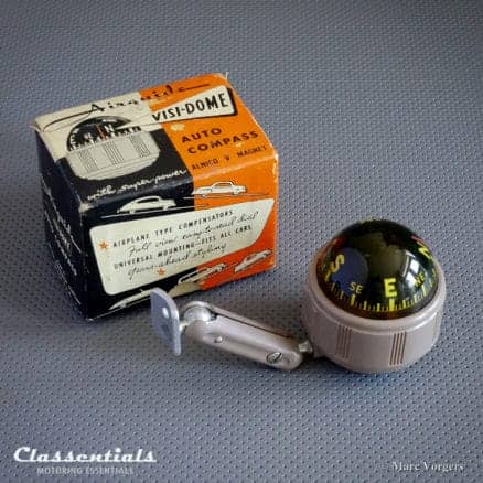 Vintage original 1950s Airguide Visi-Dome Auto Compass Never Installed in Box Classentials Motoring Essentials classic car oldtimer accessory accessories