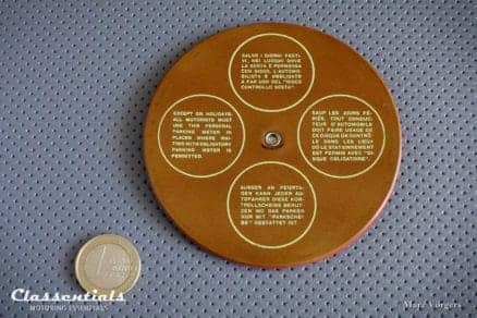 1960s Car Parking-Disc for FIAT 500, 124, DINO Issued by Fiat Commauto Garonzi, Verona Italy disco orario Classentials Motoring Essentials classic car oldtimer accessory accessories