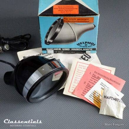 RARE Vintage Original 1960s Version Black HELPHOS Search Lamp "Das Auto Auge" With Windscreen Suction Mount - IN ORIGINAL BOX!