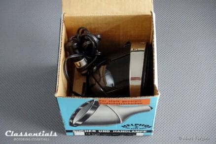 RARE Vintage Original 1960s Version Black HELPHOS Search Lamp "Das Auto Auge" With Windscreen Suction Mount - IN ORIGINAL BOX!