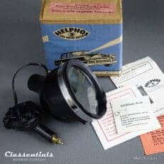 RARE Vintage Original 1950s / 1960s Black HELPHOS Search Lamp “Das Auto Auge” With Windscreen Suction Mount new in box