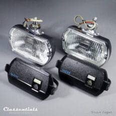 Vintage Original Lucas FT8 "Square-8" 1960s - 1970s Wide-Range Fog Lamps (PAIR) - Aston Martin, Jaguar, Jensen, Lotus, Rover, Triumph
