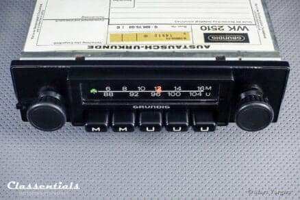 Grundig 'Weltklang' WK 2510, 1975 Vintage Classic Car Auto Radio, NEW, Never Installed, with Classentials MP3 / AUX kit!