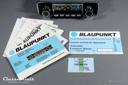 Blaupunkt Frankfurt STEREO 1972 ULTRA RARE Vintage Original High-End Classic Car Auto Radio - Including Matching Papers and Classentials Deluxe Bluetooth Module Autoradio