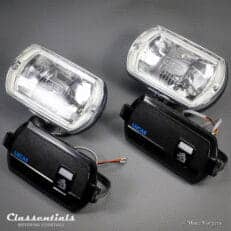 SOLD to the United States: LUCAS LR8 "SQUARE-8" Vintage Original Never Installed 1960s - 1970s Long-Range Spot- / Driving-Lamps - Aston Martin, Jaguar, Jensen, Rover, Triumph