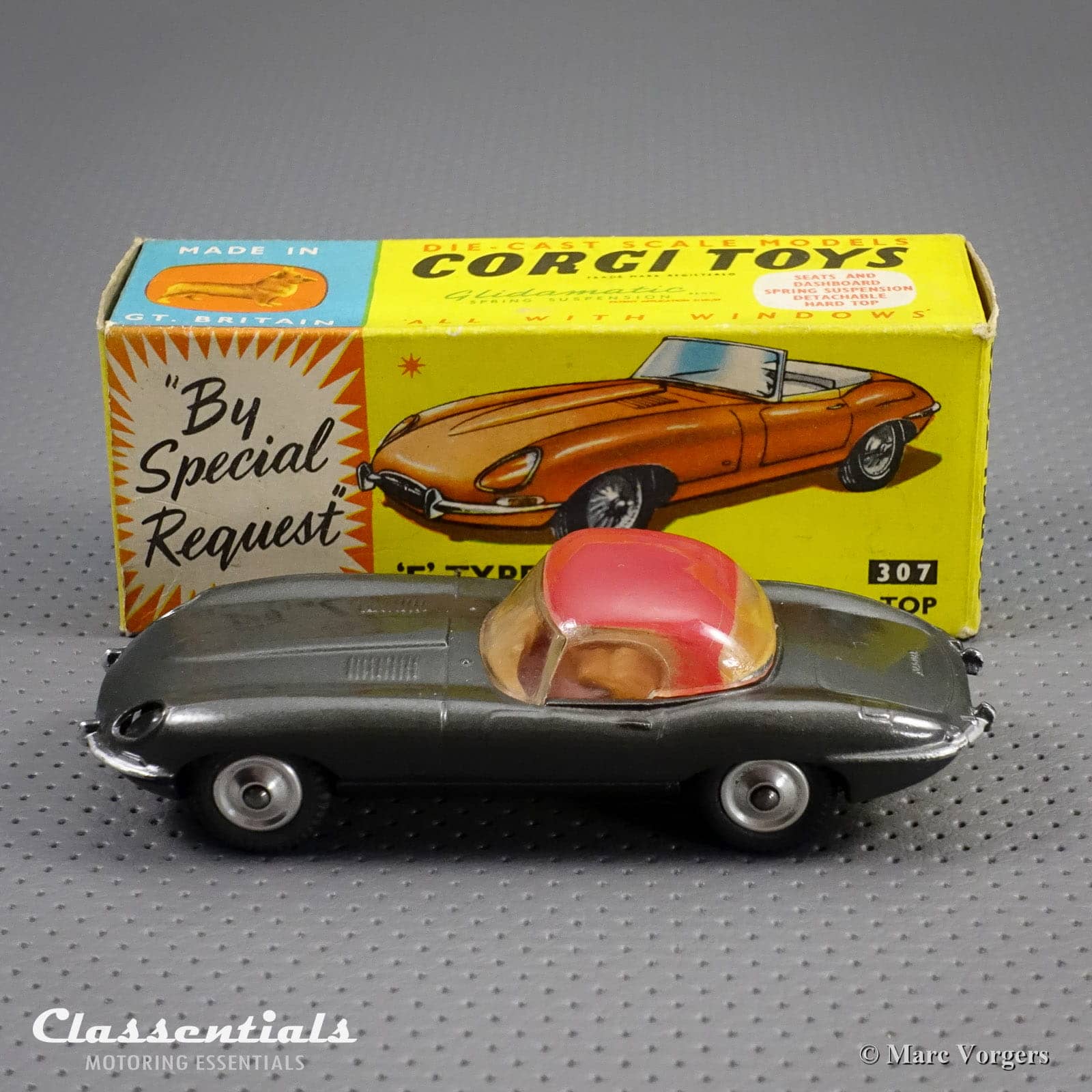 SOLD to the United Kingdom: 1960s Corgi Toys Jaguar E-Type With 