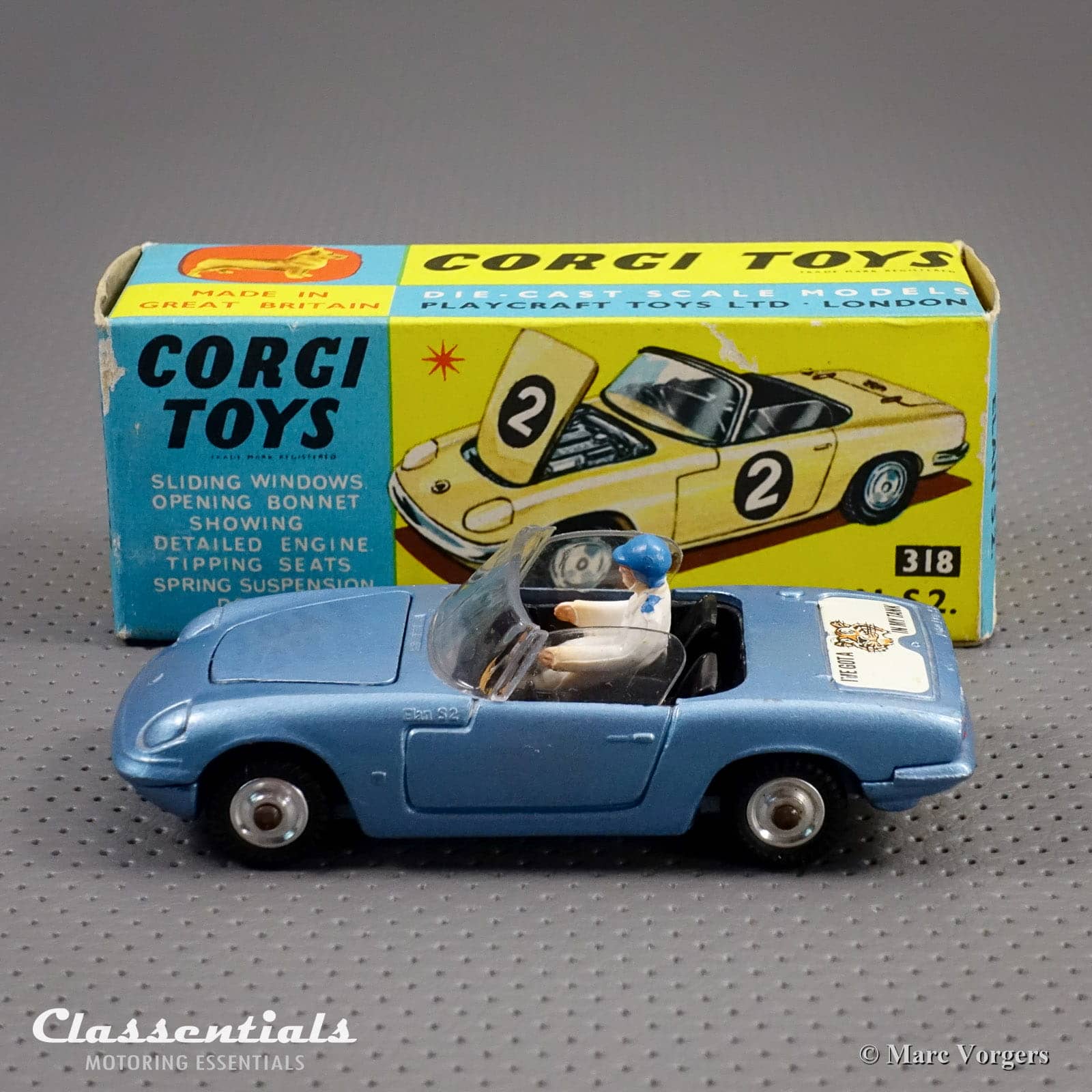 1960s Corgi Toys Lotus Elan S2 318 EXCELLENT collectors item
