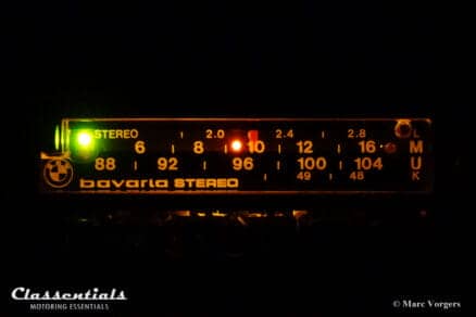 BMW Bavaria Stereo 1978 dial lettering auto radio dial by night lighting