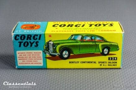 1960s Corgi Toys Bentley Continental Sports Saloon by H.J. Mulliner #224 - Near MINT - collectors item