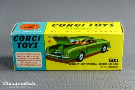 1960s Corgi Toys Bentley Continental Sports Saloon by H.J. Mulliner #224 - Near MINT - collectors item