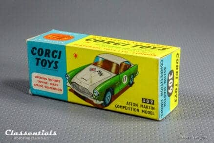 1960s Corgi Toys Aston Martin DB4 Competition Model Number one 1 309 open air-scoop Very Near MINT collectors item