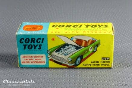 1960s Corgi Toys Aston Martin DB4 Competition Model Number one 1 309 open air-scoop Very Near MINT collectors item