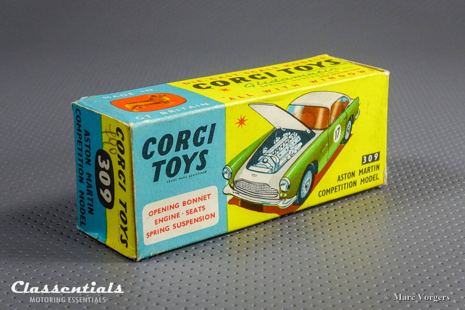 1960s Corgi Toys Aston Martin DB4 Competition Model Number one 1 309 open air-scoop Very Near MINT collectors item