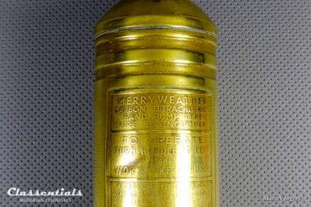 Vintage Original Brass MERRYWEATHER Pyrene London Fire Extinguisher, Pre-War Car Accessory Alvis, Bentley, MG, Lagonda, Talbot