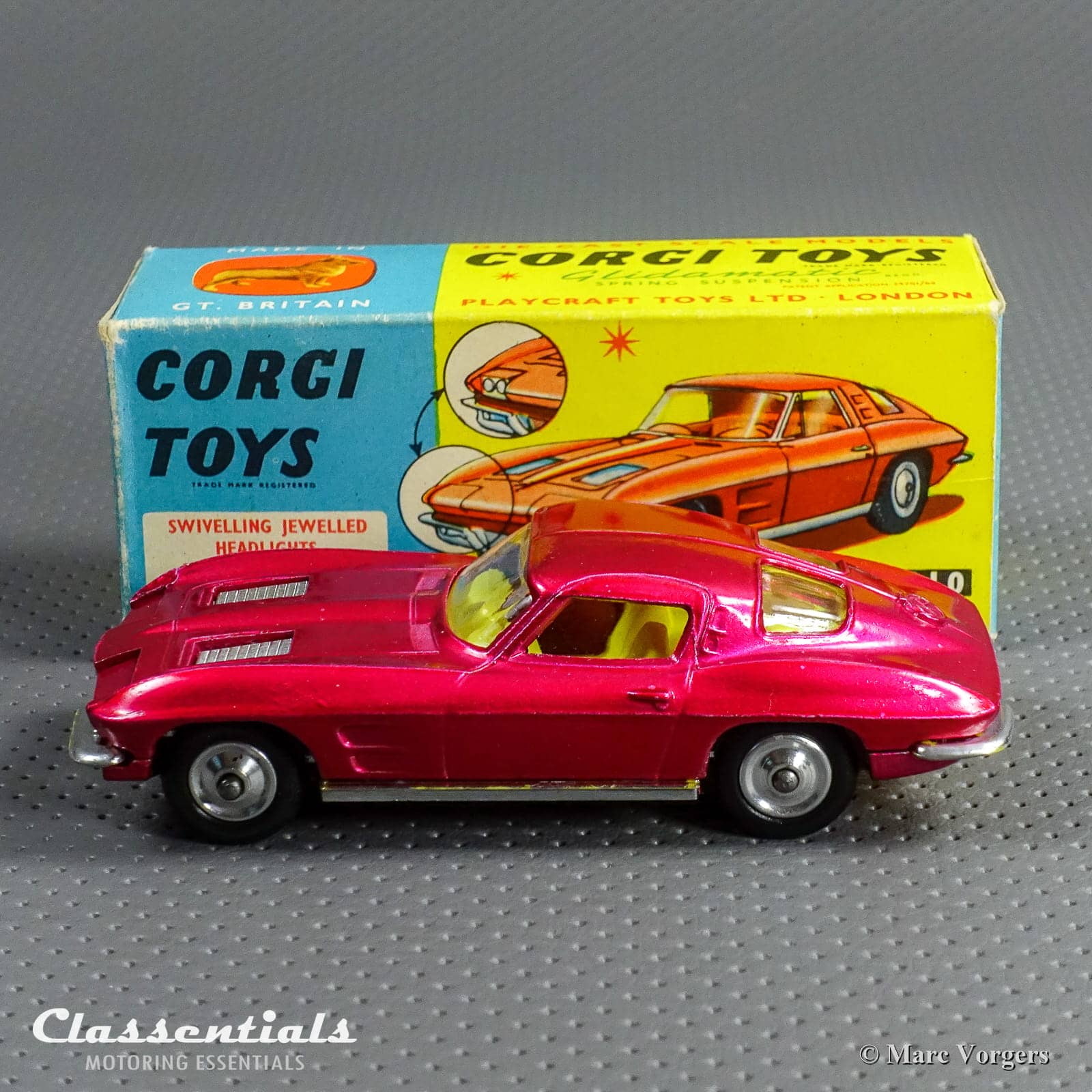 SOLD to Belgium 1960s Corgi Toys Chevrolet Corvette Sting Ray