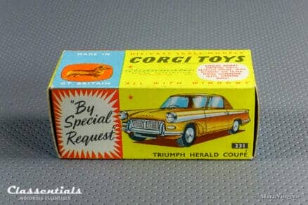 1960s Corgi Toys Triumph Herald Coupe 231 Blue over White Excellent to Near MINT collectors item