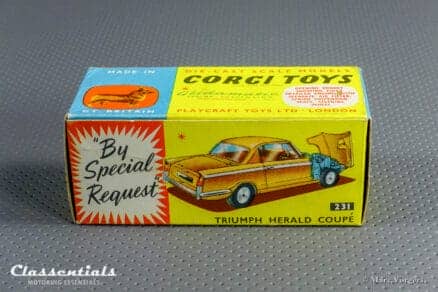 1960s Corgi Toys Triumph Herald Coupe 231 Blue over White Excellent to Near MINT collectors item