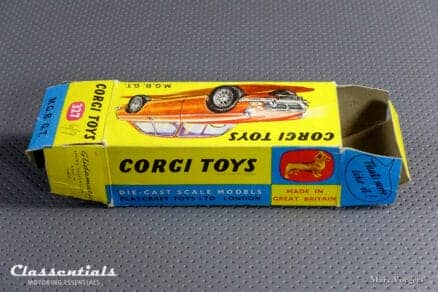 1960s Corgi Toys MGB GT with suitcase #327 - Very Near MINT - collectors item