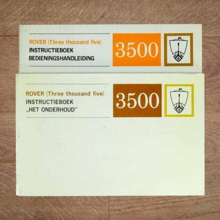 Rover Three Thousand Five P6 3500 V8 Mk I Dutch Nederlands Instruction Instructie boek Book Set Bedieningshandleiding and Het Onderhoud 1969