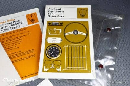 Rover P6 3500 V8 English Export Literature Pack 605872 - 1967 Instruction Manual, Maintenance Manual, and Optional Equipment