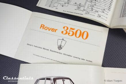 Rover P6 3500 V8 English Export Literature Pack 605872 - 1967 Instruction Manual, Maintenance Manual, and Optional Equipment