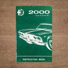 Vintage Original Alfa Romeo 2000 Sprint Instruction Book user manual 5/1962 - English Language