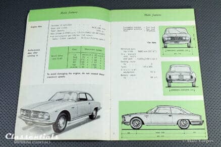 Vintage Original Alfa Romeo 2000 Sprint Instruction Book user manual 5/1962 - English Language