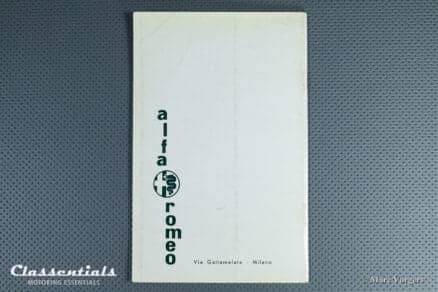 Vintage Original Alfa Romeo 2000 Sprint Instruction Book user manual 5/1962 - English Language