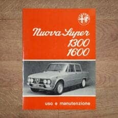 Vintage Original Alfa Romeo Giulia Nuova Super 1300 and 1600, 3/1976 - Italian Language