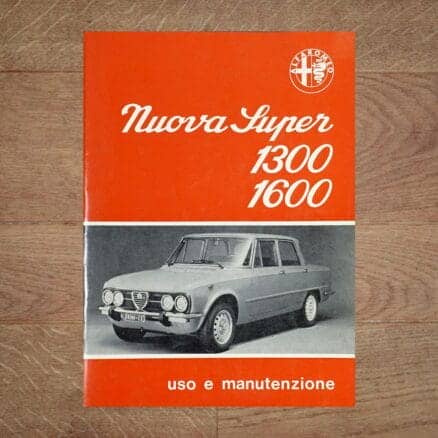 Vintage Original Alfa Romeo Giulia Nuova Super 1300 and 1600, 3/1976 - Italian Language