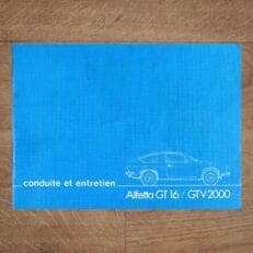 Vintage Original Alfa Romeo Alfetta GT 1600 and GTV 2000 User Manual, 3/1980 - French Language conduite et entretien