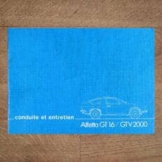 Vintage Original Alfa Romeo Alfetta GT 1600 and GTV 2000 User Manual, 3/1980 - French Language conduite et entretien