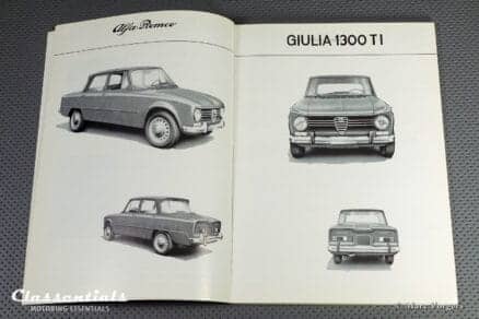 Vintage Original Alfa Romeo Giulia 1300 TI User Manual, 9/1967 - English Language