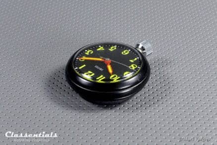 Vintage Original 1960s Black SMITHS 'Motor Watch' Magnetic Dashboard Clock For Austin Healey, Jaguar, MG, Triumph and Other British Sports Cars NOS