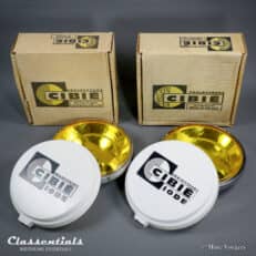SOLD to the United States: CIBIÉ 45 IODE 7-Inch Vintage Original Early 1970s Stainless-Steel Amber / Yellow Long-Range Spot- Driving- Rally- Lamps Including Original Covers - New Old Stock!