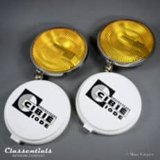 SOLD to the United States: CIBIÉ 45 IODE 7-Inch Vintage Original Early 1970s Stainless-Steel Amber / Yellow Fog- Cornering- Rally- Lamps Including Original Covers