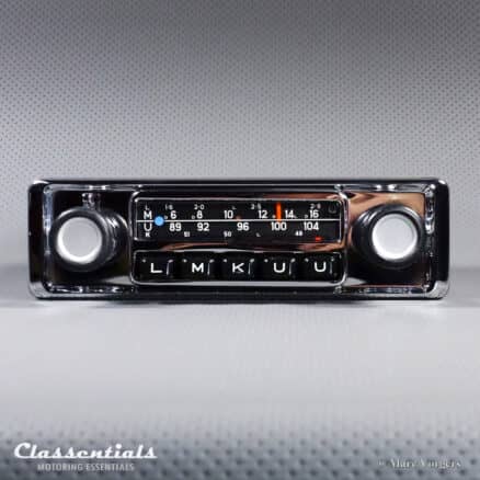 SOLD to the United States: BLAUPUNKT FRANKFURT 1970s Vintage Original High-End Auto Radio CUSTOM CHROME for BMW 2002 INCLUDING Classentials BLUETOOTH Module and Fader