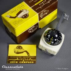 SOLD to Germany: Vintage Original 1960s / early 1970s Nomad Airguide Auto Compass Model 79 Deluxe Rare Cream White BRAND NEW in Box!