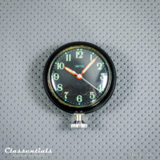 SOLD to the USA: Vintage Original 1960s Black SMITHS Motor Watch Magnetic Dashboard Clock For Austin Healey, Jaguar, MG, Triumph and Other British Sports and Rally Cars with a Metal Dashboard