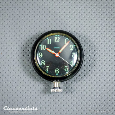 SOLD to the USA: Vintage Original 1960s Black SMITHS Motor Watch Magnetic Dashboard Clock For Austin Healey, Jaguar, MG, Triumph and Other British Sports and Rally Cars with a Metal Dashboard