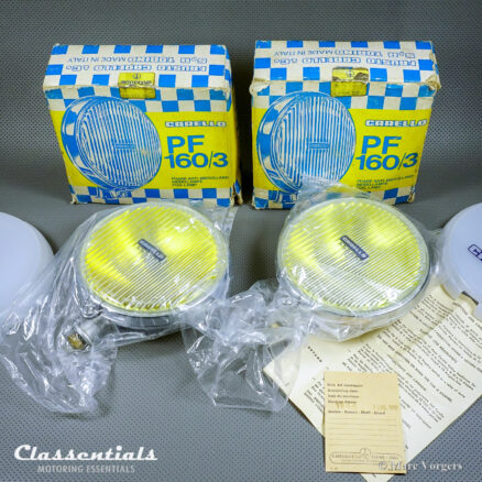 SOLD to Belgium: CARELLO PF160/3 MIRAGE Vintage Original 1970 Wide-Beam Fog / Cornering Lamps, Alfa Romeo, BMW, Fiat, Lancia and Other Cars - NEW OLD STOCK