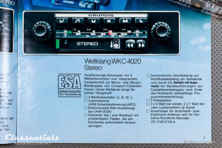 GRUNDIG WELTKLANG WKC 4020 STEREO Auto Radio with Cassette Player for Cars Built From 1976 until 1982. Including Classentials Deluxe Bluetooth Module! - Image 13