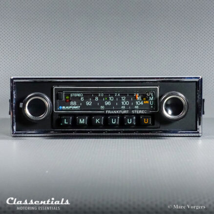 SOLD to Sweden: BLAUPUNKT FRANKFURT STEREO SUPER ARIMAT 18 Watt HIGH-END Vintage Original Auto Radio for Mercedes-Benz and ALL Classic Cars with 1-DIN Radio Aperture 1978 - 1985, Including Classentials Deluxe Stereo Bluetooth Module!